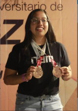 Póster Anastacia López, an ITAM student, won a bronze medal in the National University Chess Championship